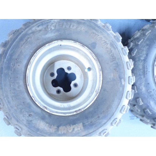 Kit 4 Roues Tondeuse Honda HR214 HRU214 HRU215 - Diamètre 20 Cm, Avant & Arrière, Métal/plastique, Avec Enjoliveurs