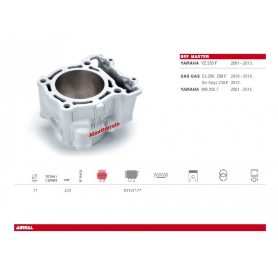 Cylindre AIRSAL 250 YZF 2001-2013 / Cylinder Kit