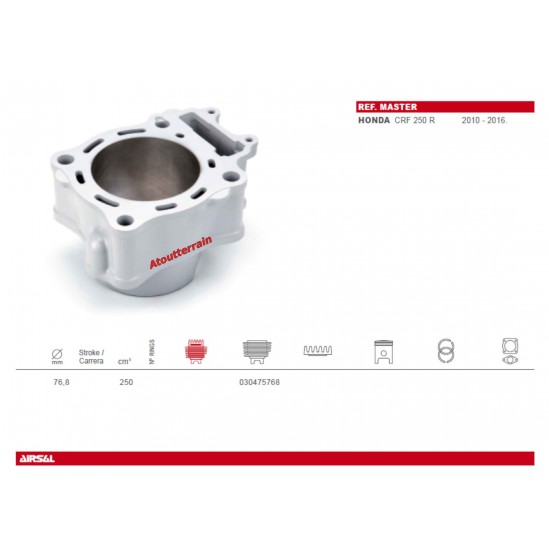 Cylindre AIRSAL HONDA 250 CRF / Cylinder Kit