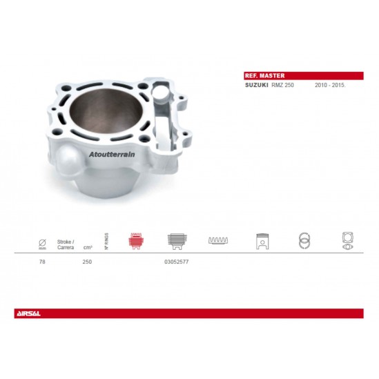 Cylindre AIRSAL SUZUKI 250 RMZ / Cylinder Kit